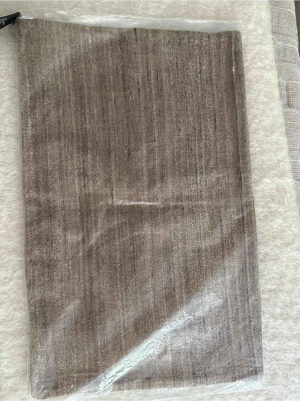 Restoration Hardware RH Naya Handwoven Pillow Cover 16x26 Taupe Abstract NEW
